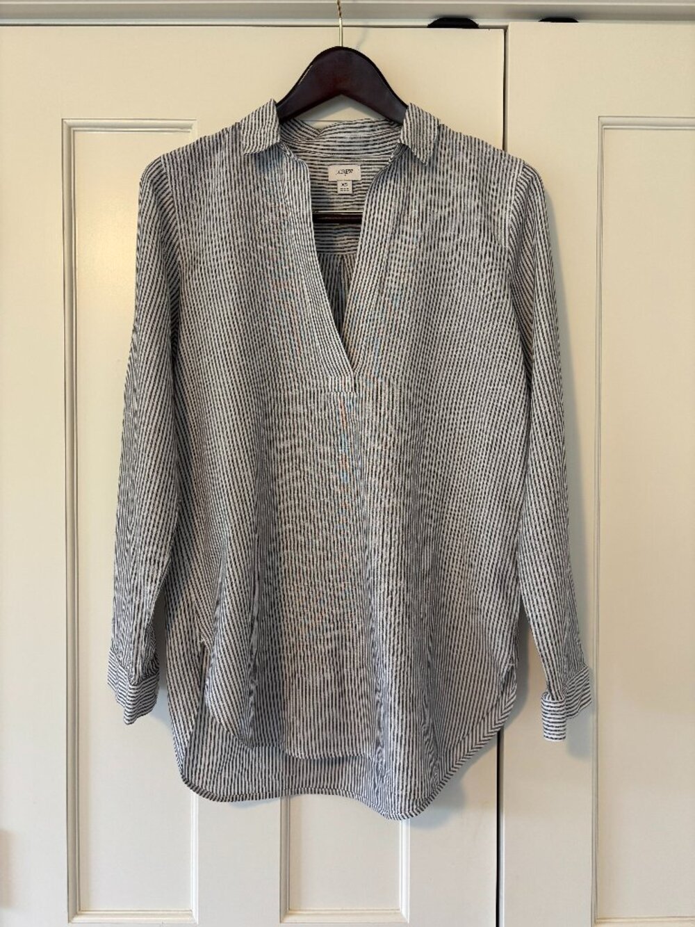 J. Crew Linen pinstripe shirt - Womens X-Small